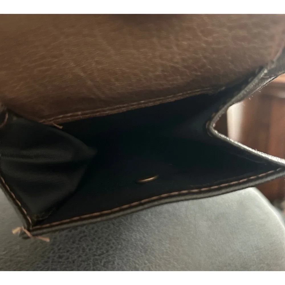 The Limited Black Faux Leather Tri-Fold Travel Wallet Organizer ID Window Black